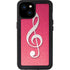 Pink Glitter Music Note iPhone 15 Plus Waterproof Case